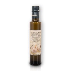 Oliwa z oliwek extra virgin Liocladi smakowa szklana butelka 250 ml czosnek | Kolebka Smaku
