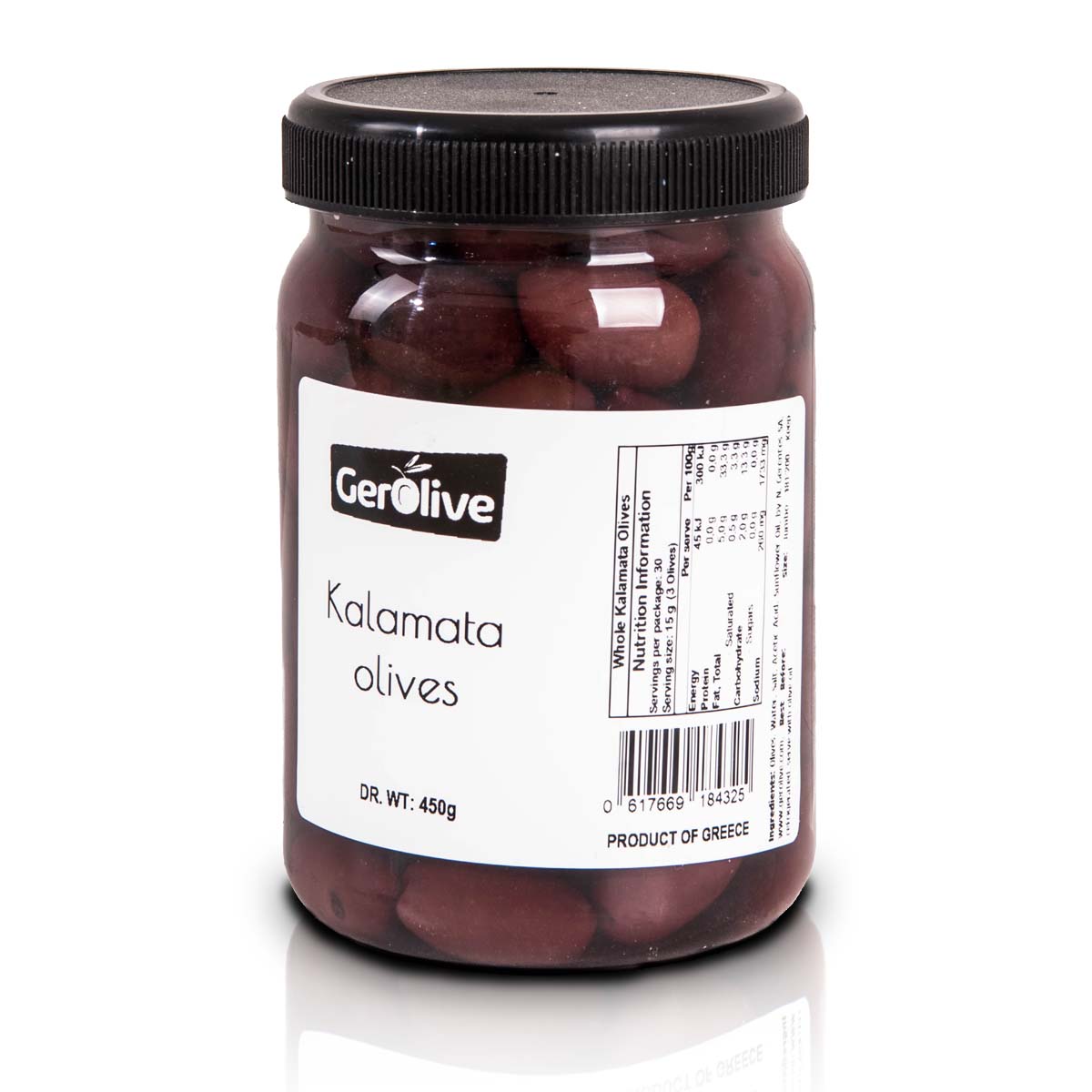 Oliwki Kalamata fioletowe z pestką 450 g po odsączeniu GerOlive | Kolebka Smaku